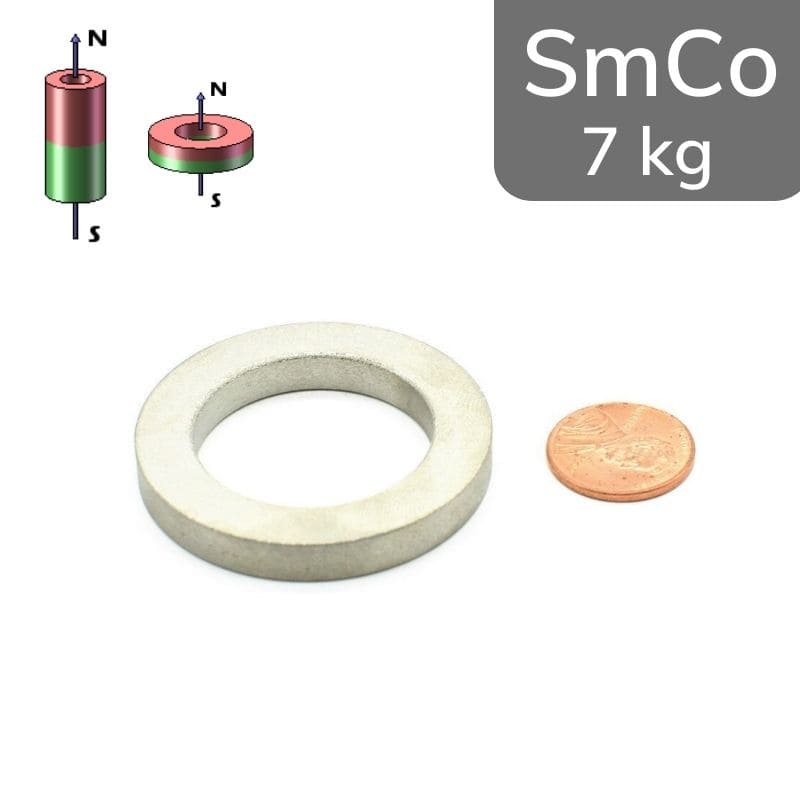 Anneau magnétique SmCo Ø 45/30 mm - hauteur 6 mm 24 MGOe