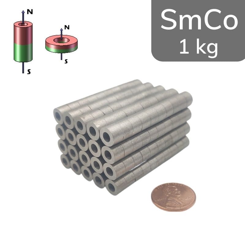 Anneau magnétique SmCo Ø 8/4 mm - hauteur 5,5 mm YXG28