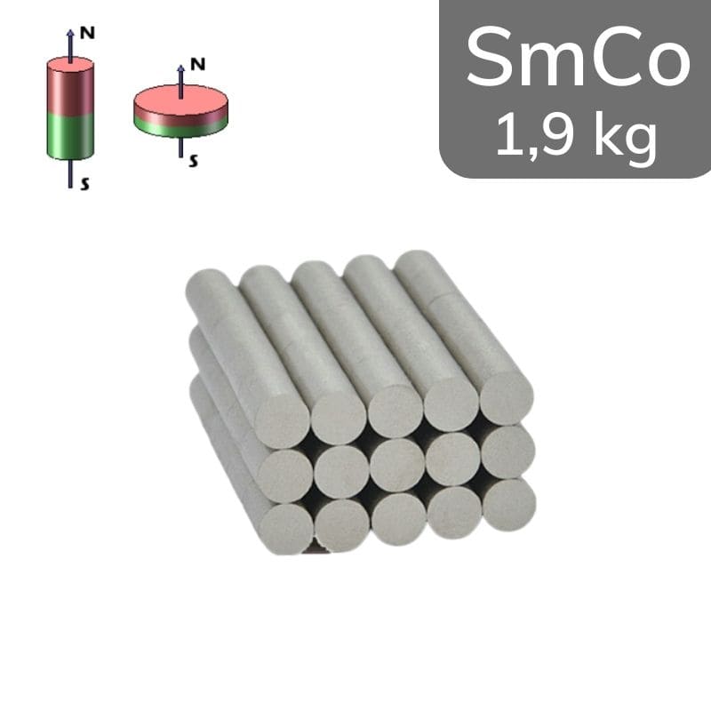 Cylindre magnétique SmCo Ø 8 mm / hauteur 12 mm