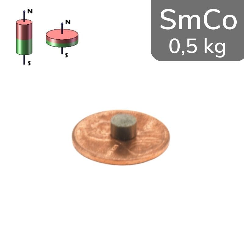 Disque magnétique SmCo Ø 5 mm / hauteur 3 mm