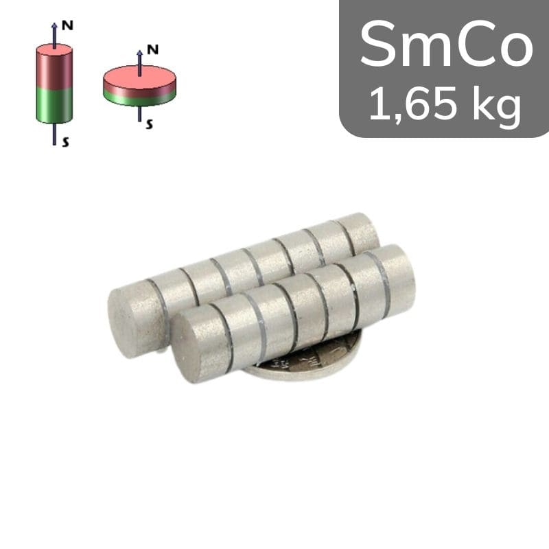 Disque magnétique SmCo Ø 10 mm / hauteur 5 mm 24 MGOe