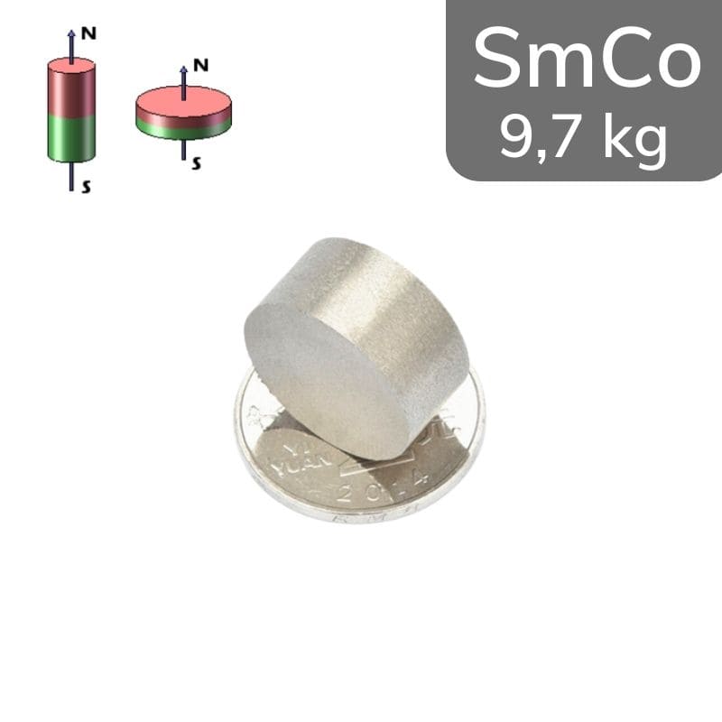 Disque magnétique SmCo Ø 20 mm / hauteur 15 mm 28 MGOe