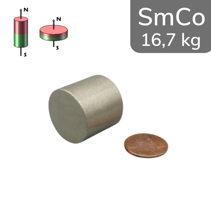 Disque magnétique SmCo Ø 25 mm / hauteur 25 mm
