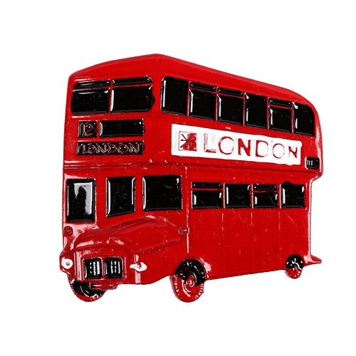 Magnet frigo Bus londoniens - Angleterre - métal - 1 - Magnet frigo sur l'Europe - Univers Magnétique