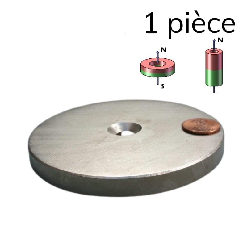 Disque magnétique néodyme Ø 100 mm / hauteur 10 mm / trou fraisé M10 1 - Univers Magnétique