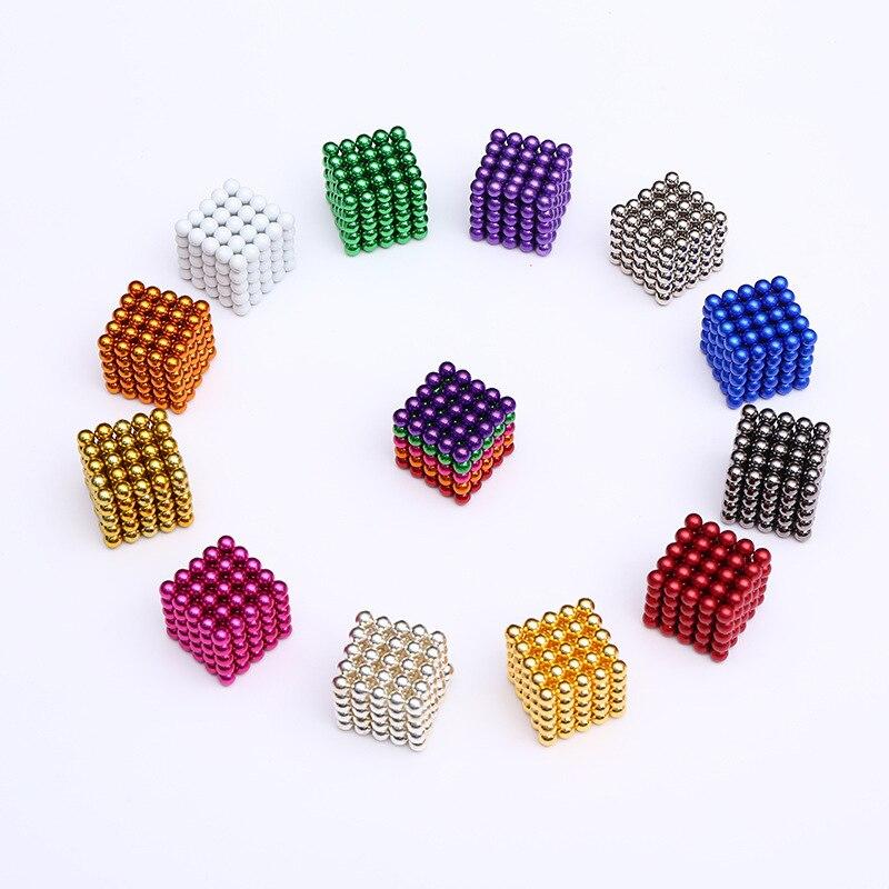 5mm 216PCS Couleur Boule Magnétique Bucky Ball Boule Magnétique Rubik's  Cube Magnétique Convient aux Enfants de Plus de 10 Ans-8 Couleurs (Bo?te en  Acier)