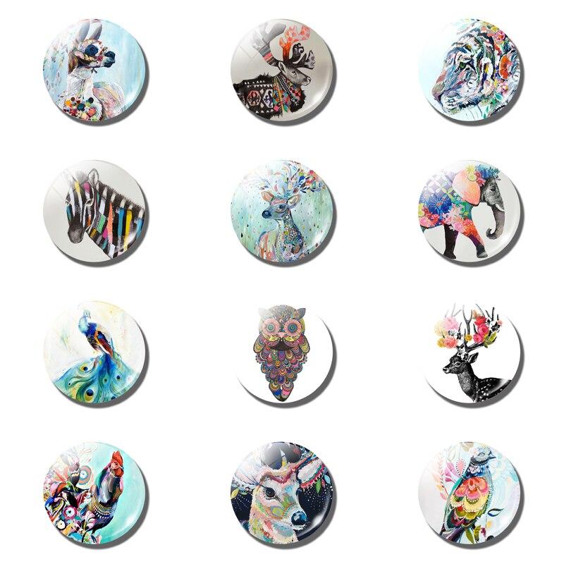 magnet décoratifs animaux mignons éléphant animaux exotiques peinture