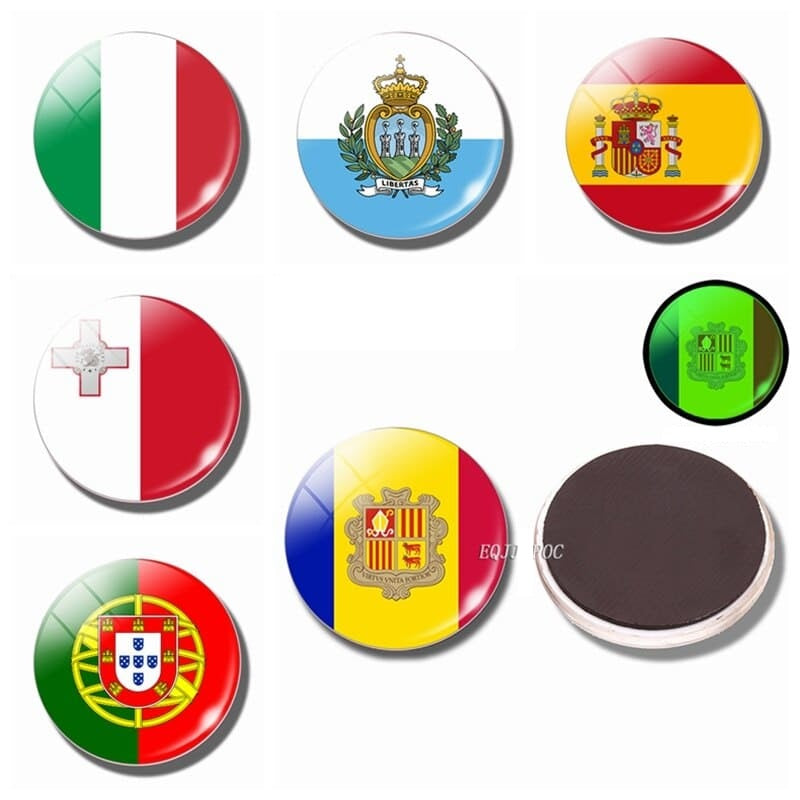 magnet frigo drapeaux italie saint marin andorre espagne malte portugale