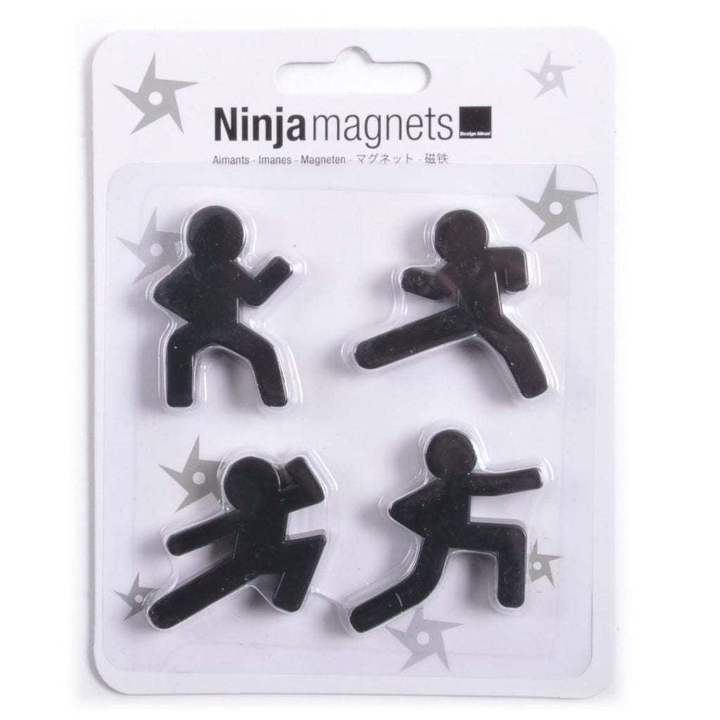 magnet frigo en forme de bonhomme ninja noir