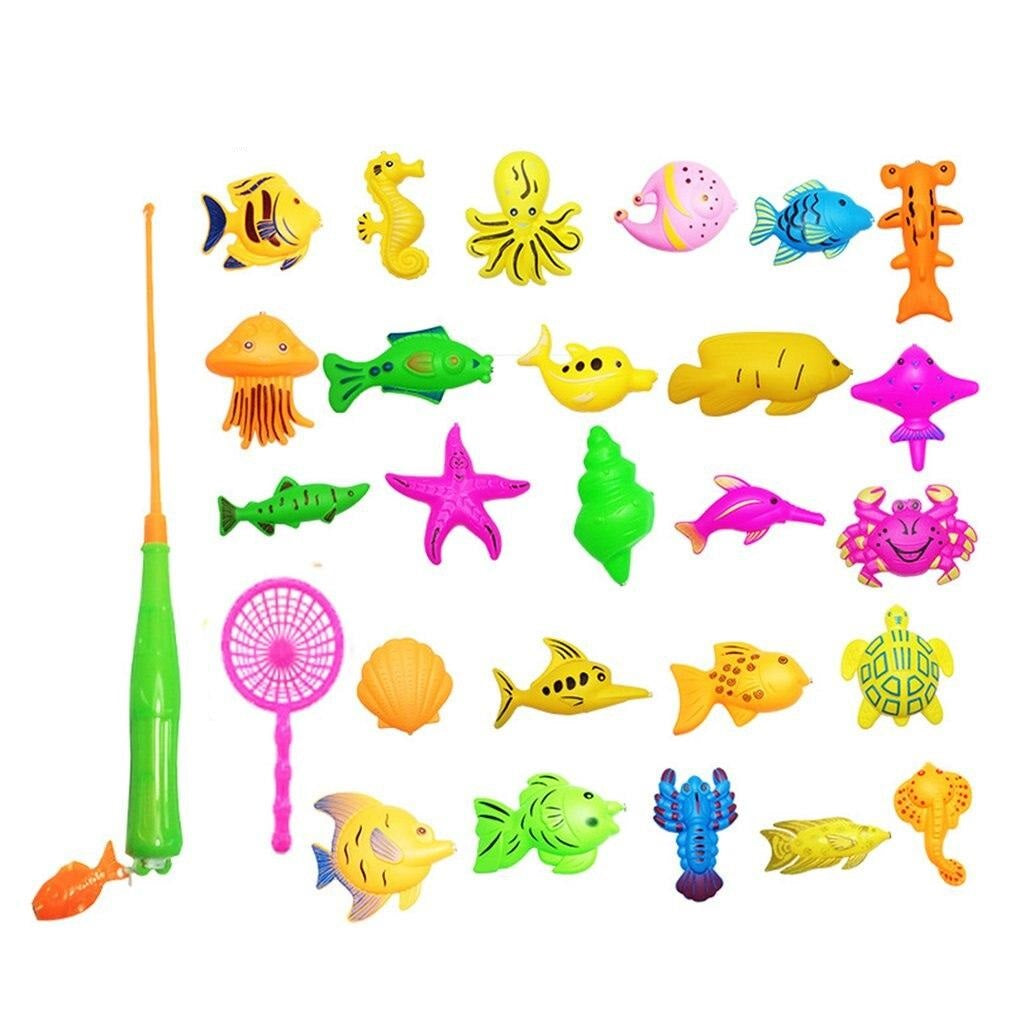 Jeu de poisson magnétique, 2en1 Vaisselle Jeu de pêche Jouets pour enfants,  6 Pcs Jeux de poissons magnétiques Jouets pour enfants, - Jouets  d'apprentissage préscolaire pour tout-petits Jouets