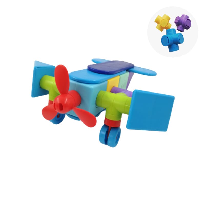 petit avion magnétique construit avec des blocs magnétiques pour enfants - univers magnétique