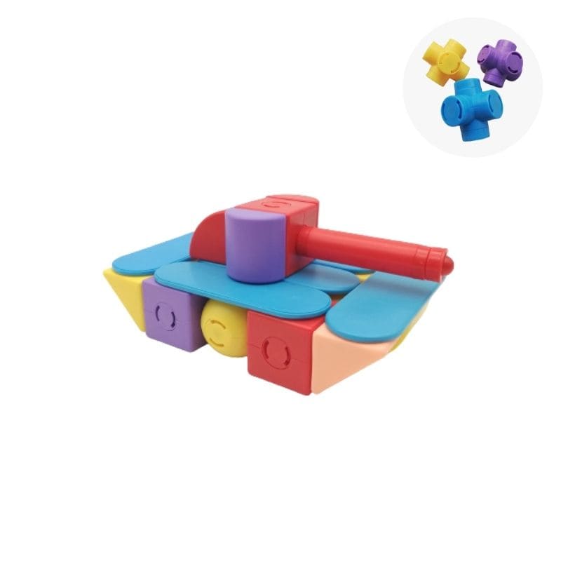 petit tank en blocs magnétiques pour enfants - univers magnétique
