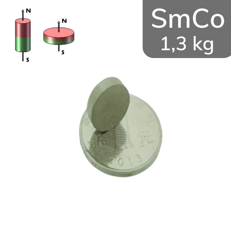 Disque magnétique SmCo Ø 12 mm / hauteur 3 mm 24 MGOe