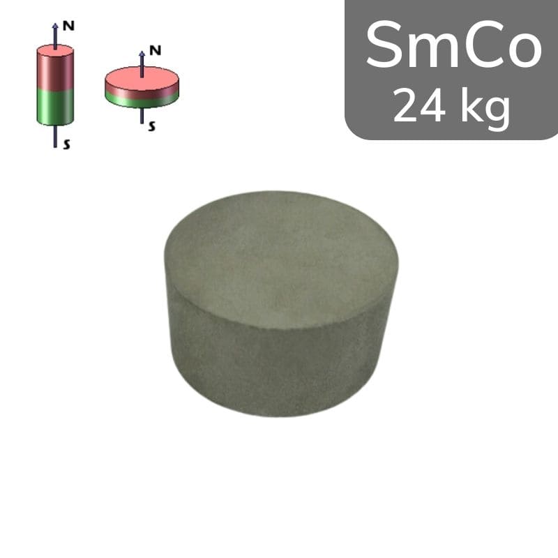 Disque magnétique SmCo Ø 40 mm / hauteur 20 mm 24 MGOe