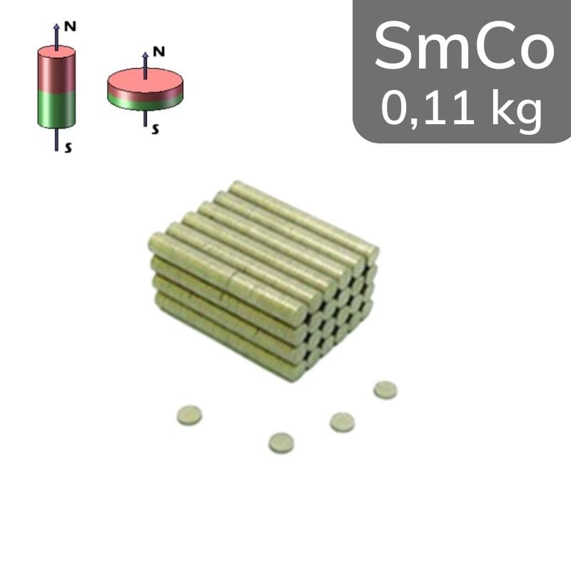 Disque magnétique SmCo Ø 5 mm / hauteur 0,8 mm 28 MGOe