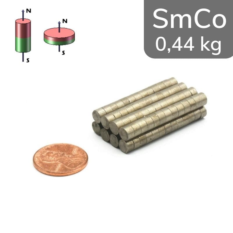 Disque magnétique SmCo Ø 5 mm / hauteur 3 mm 28 MGOe
