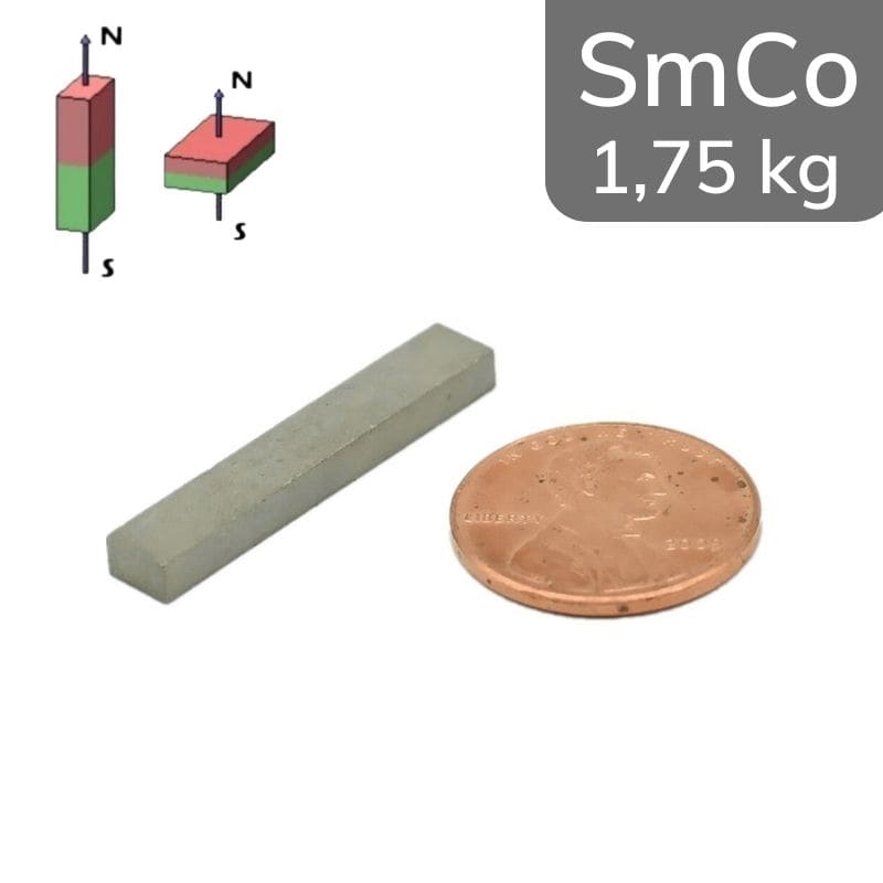 Parallélépipède magnétique SmCo 30 x 5 x 3 mm