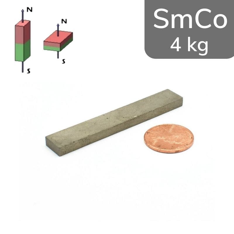 Parallélépipède magnétique SmCo 60 x 10 x 4 mm
