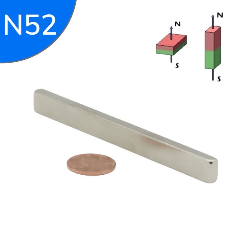 Bloc magnétique néodyme 100 x 10 x 5 mm N52