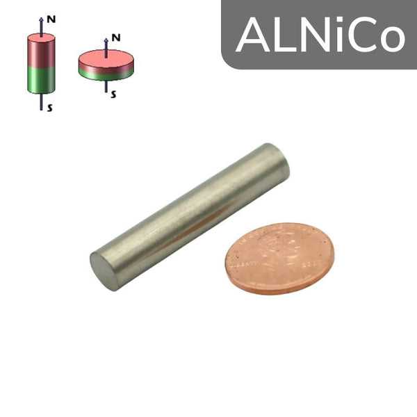 Cylindre magnétique AlNiCo Ø 8 mm - hauteur 40 mm