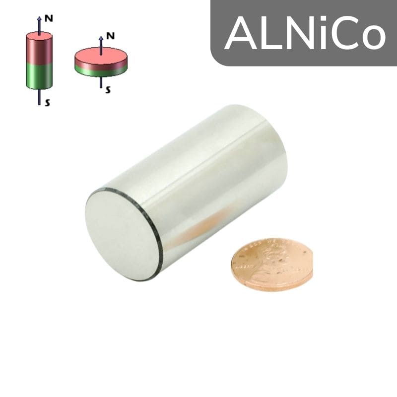 Cylindre magnétique AlNiCo Ø 23 mm - hauteur 44 mm
