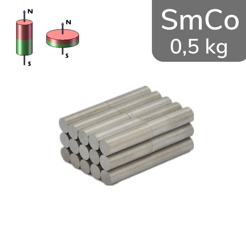 Cylindre magnétique SmCo Ø 4 mm / hauteur 15 mm