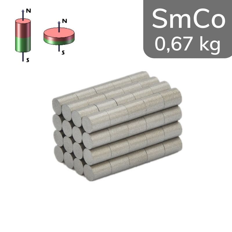 Cylindre magnétique SmCo Ø 5 mm / hauteur 6 mm