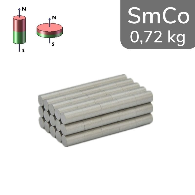 Cylindre magnétique SmCo Ø 5 mm / hauteur 8 mm