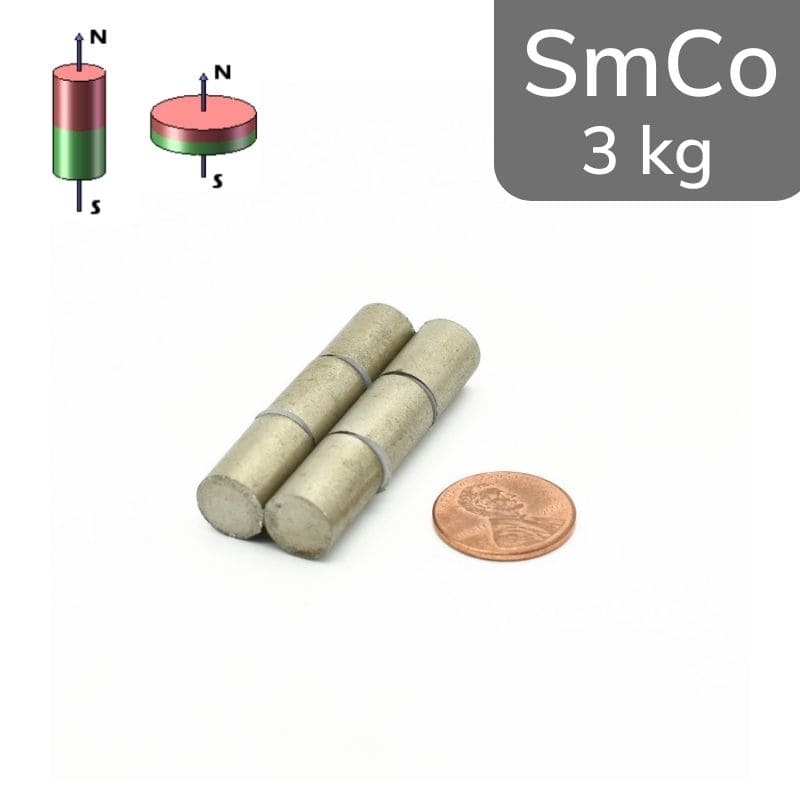 Cylindre magnétique SmCo Ø 10 mm / hauteur 15 mm