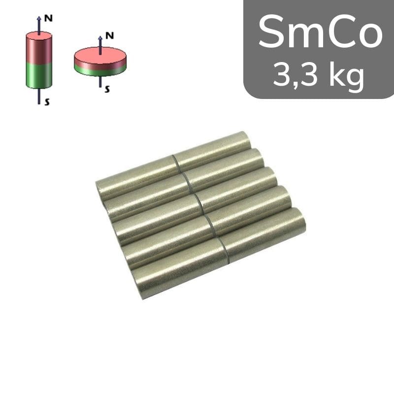 Cylindre magnétique SmCo Ø 10 mm / hauteur 30 mm