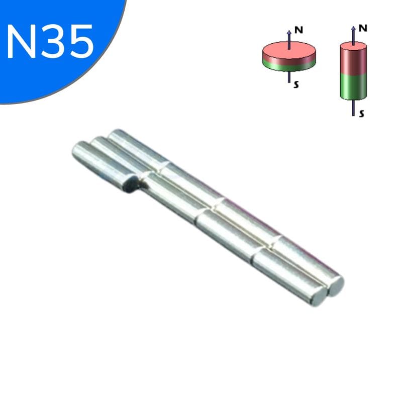 Cylindre magnétique néodyme Ø 3 mm / hauteur 10 mm N35 200 pièces - Magasin en ligne d'aimants - Univers Magnétique