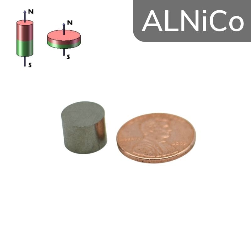 Disque magnétique AlNiCo Ø 10,4 mm - hauteur 8 mm