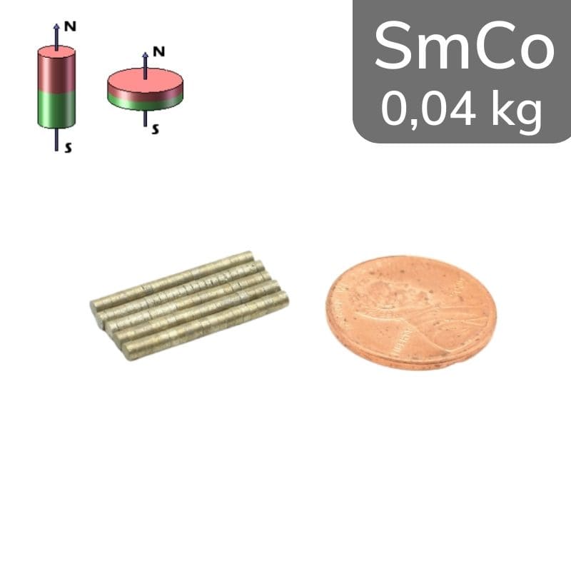 Disque magnétique SmCo Ø 2 mm / hauteur 1 mm
