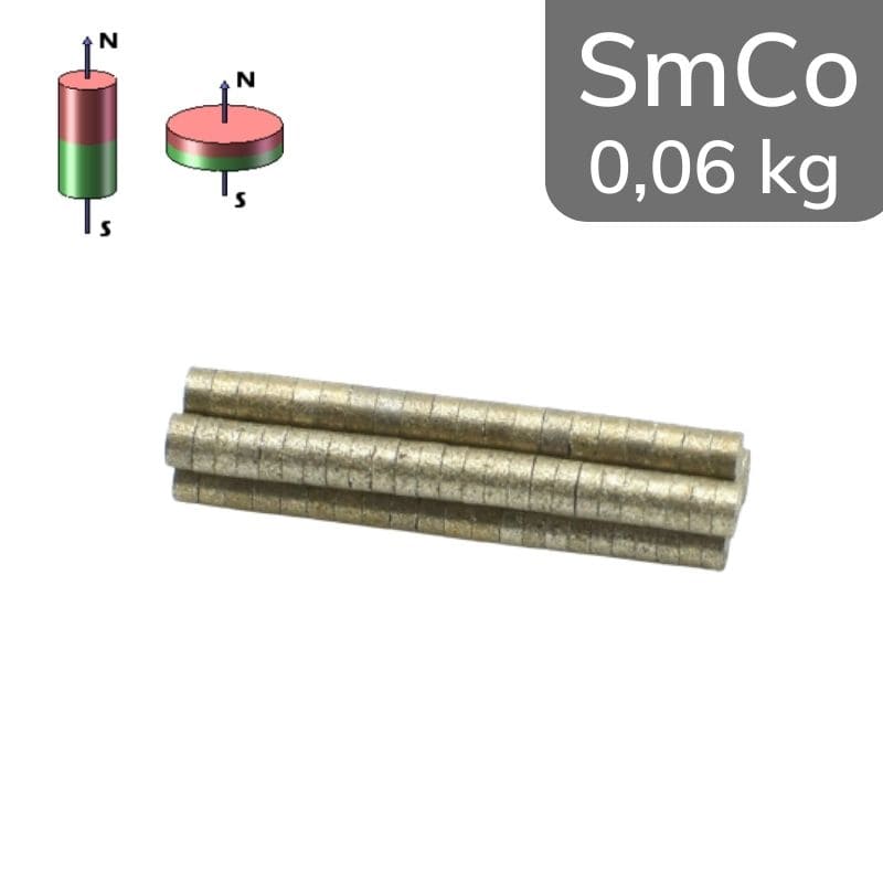 Disque magnétique SmCo Ø 2 mm / hauteur 1,5 mm