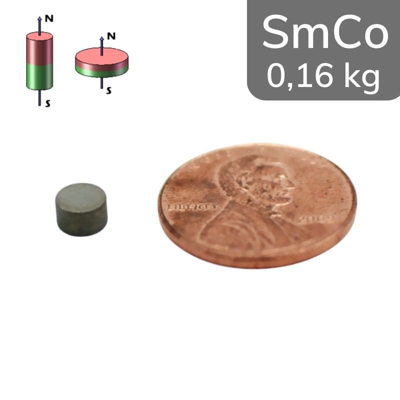 Disque magnétique SmCo Ø 3 mm / hauteur 2 mm