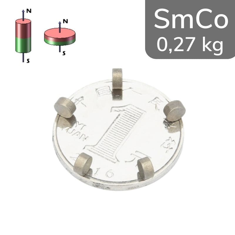 Disque magnétique SmCo Ø 4 mm / hauteur 3 mm