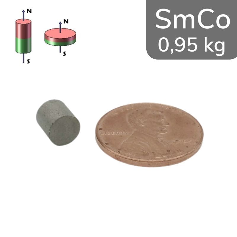 Disque magnétique SmCo Ø 6 mm / hauteur 6 mm