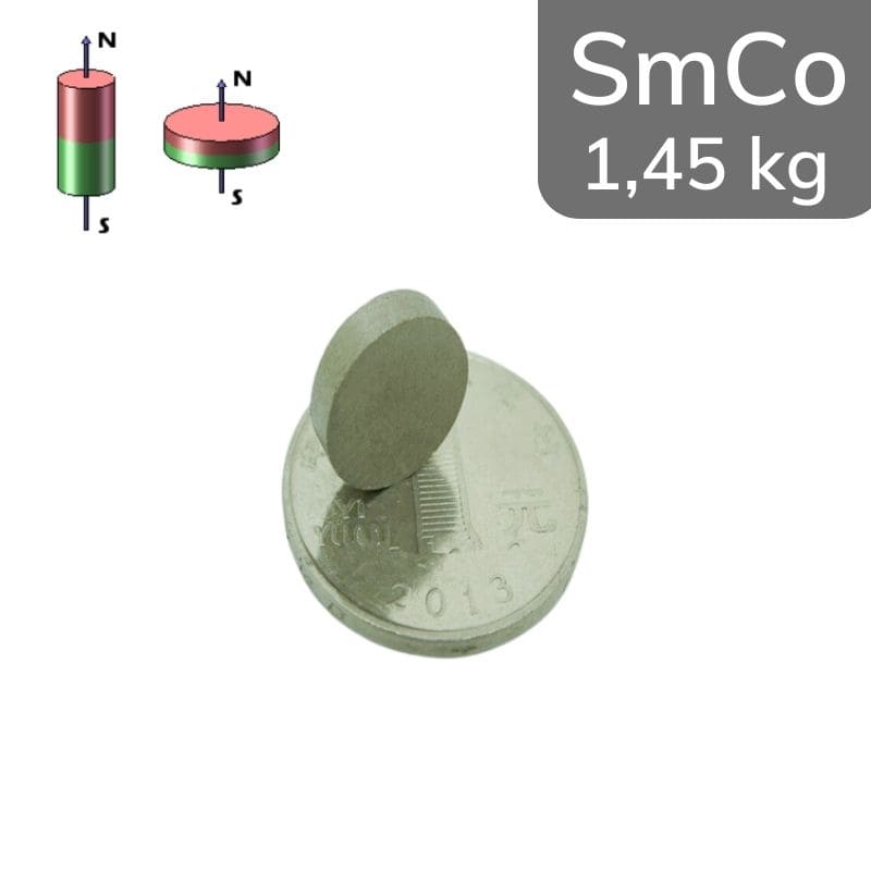 Disque magnétique SmCo Ø 12 mm / hauteur 3 mm