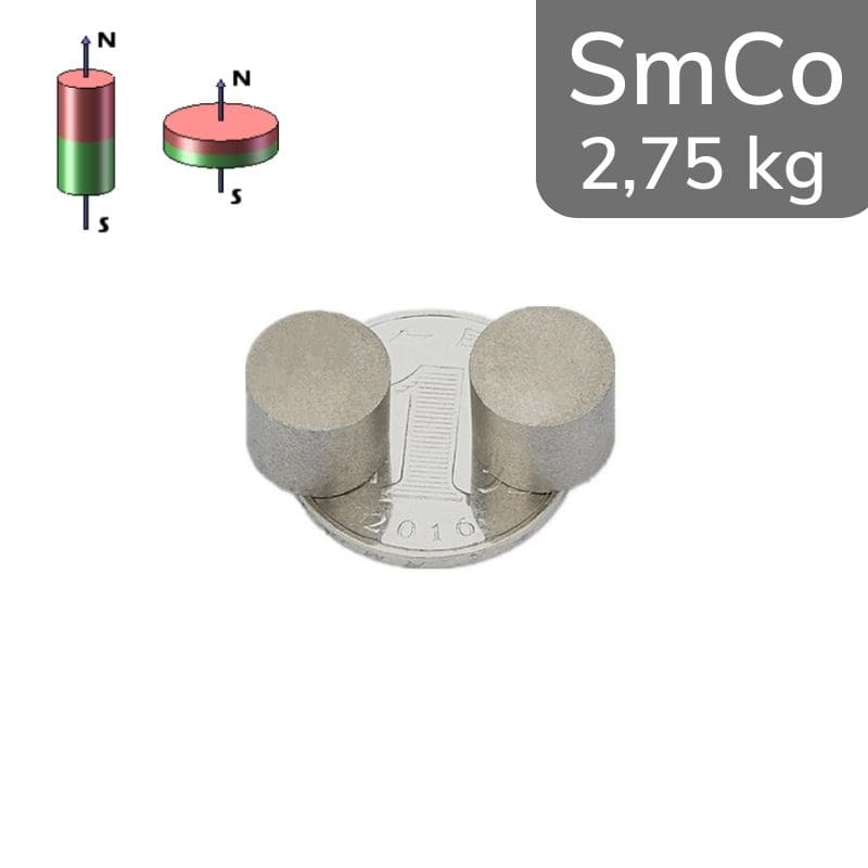 Disque magnétique SmCo Ø 12 mm / hauteur 6 mm