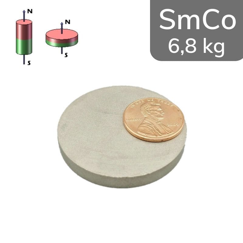 Disque magnétique SmCo Ø 40 mm / hauteur 5 mm