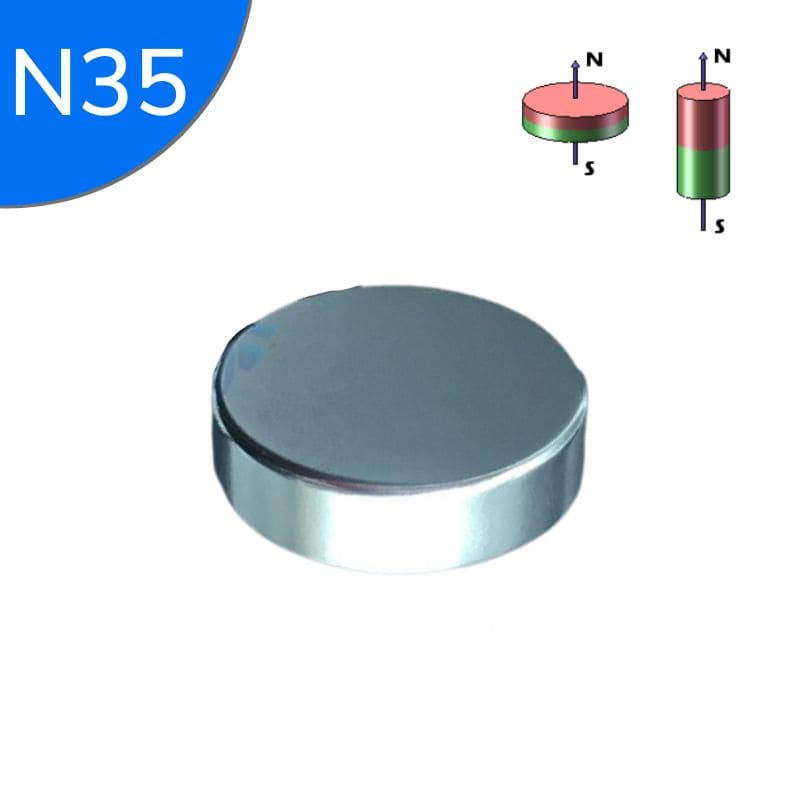 Disque magnétique néodyme Ø 35 mm / hauteur 10 mm N35 1 pièce - Magasin en ligne d'aimants - Univers Magnétique