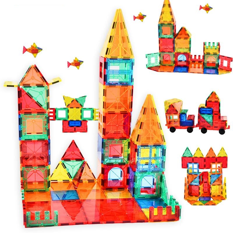 blocs de construction magnetiques aimants jeux magnetiques enfant chateau construction