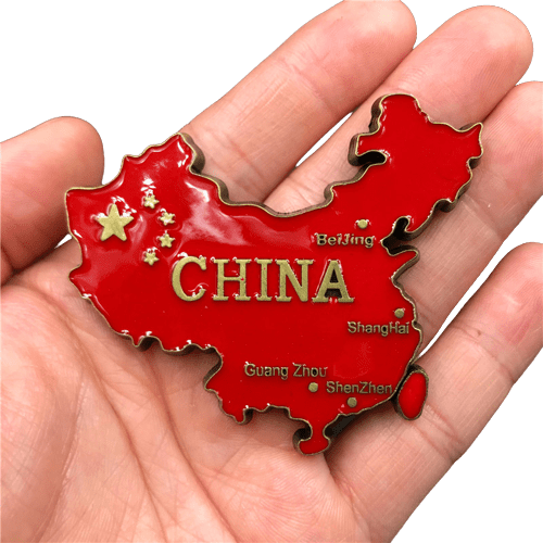 Magnet frigo carte Chine - Chine- métal - magnet frigo sur l'Asie - Univers Magnétique