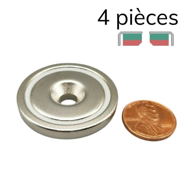 Aimant en pot rond 36 mm - trou fraisé 6,5 mm 1 - Univers Magnétique