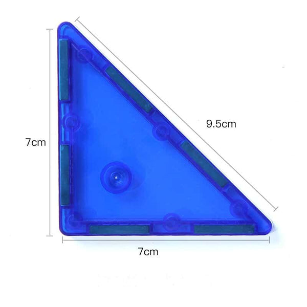 bloc aimanté triangle rectangle bleu
