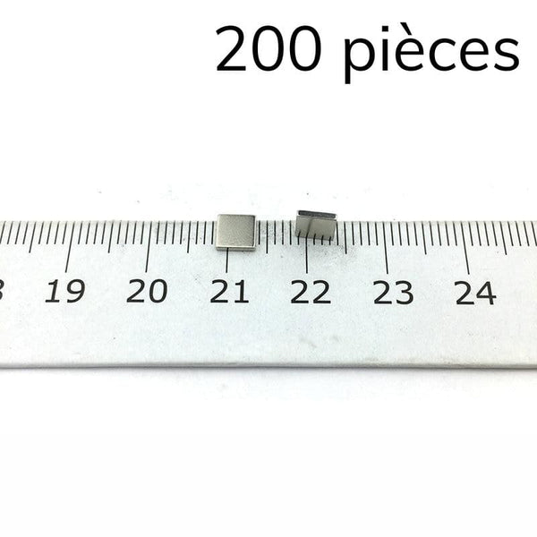 Parallélépipède magnétique autocollant 20 x 10 x 1 mm, nickelé 