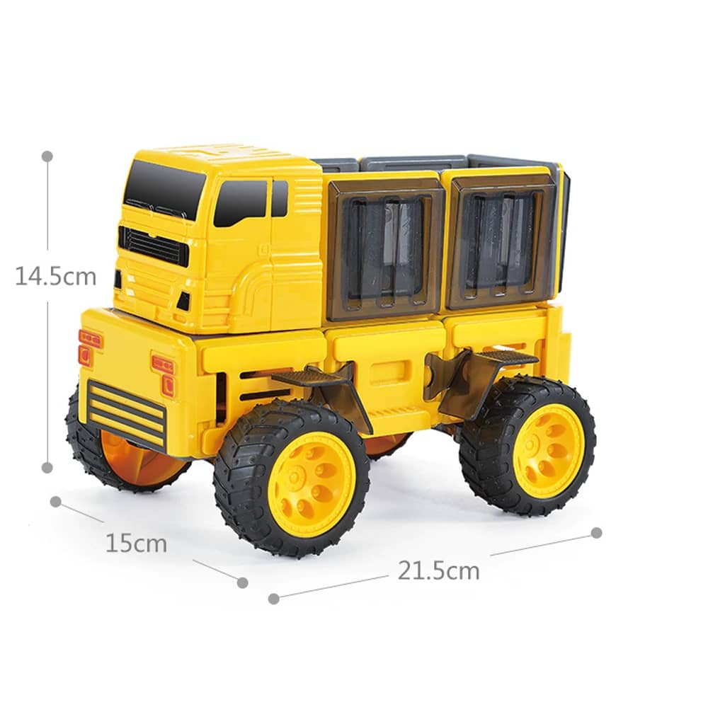 camion de chantier construit en blocs magnétiques taille 