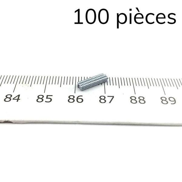 Lot de 60 aimants en néodyme Diamètre 2mm Épaisseur 1mm
