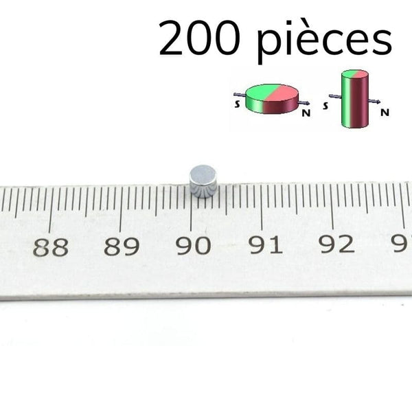 Disque magnétique néodyme Ø 4 mm - hauteur 3 mm (magnétisation diamétrale) 1 200 unités - Univers Magnétique