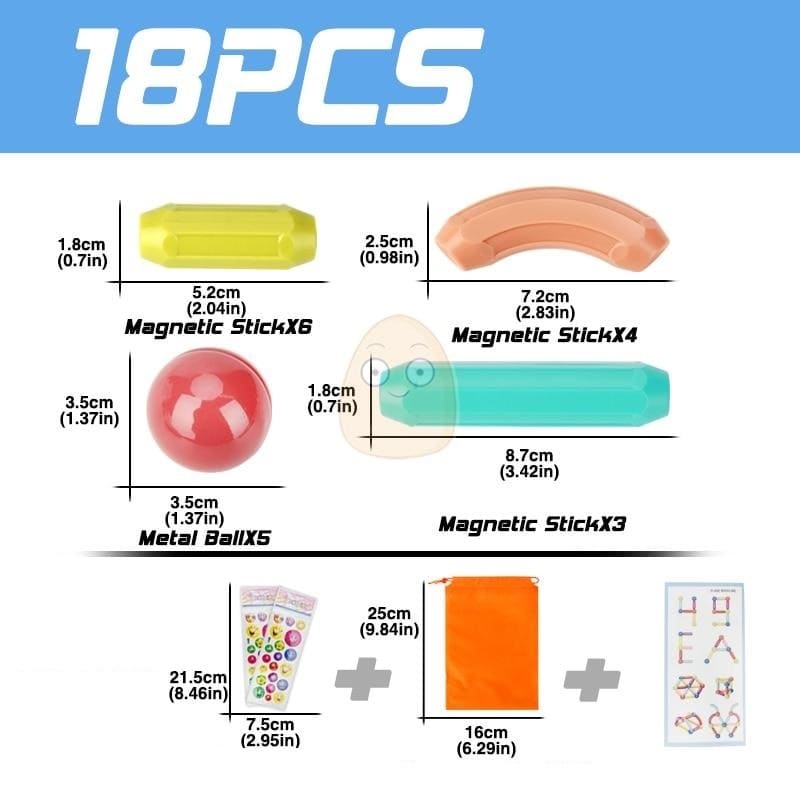 Bâtonnets magnétiques de construction - Univers Magnétique